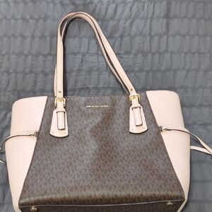 Michael Kors Brown and Pink Tote Bag